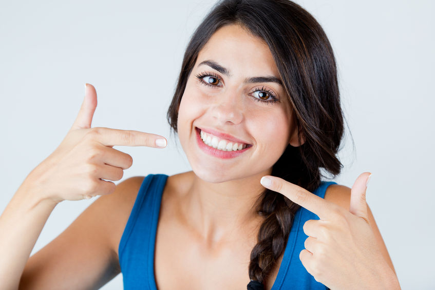 invisalign Portrait of woman with perfect smile